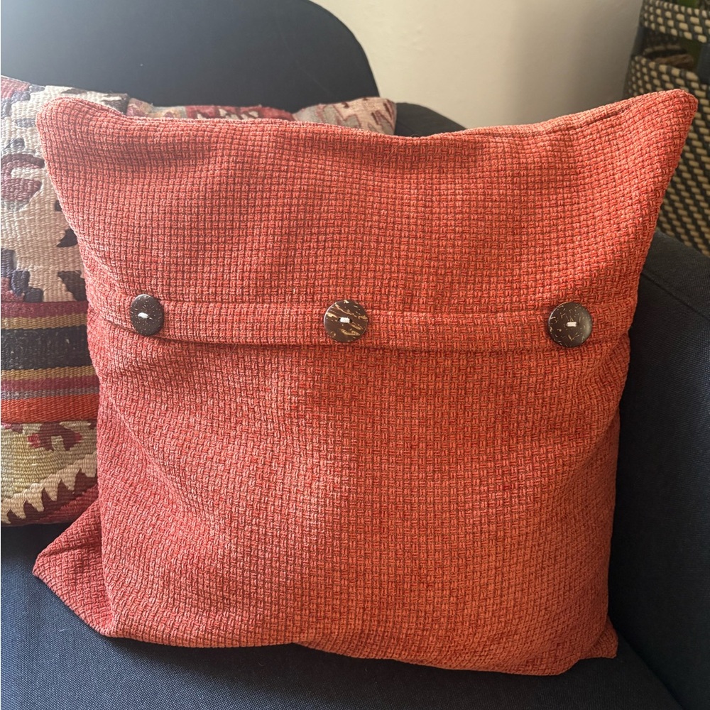 Textured Orange Throw Pillow